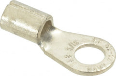 Thomas & Betts - 6 AWG Noninsulated Crimp Connection Circular Ring Terminal - 5/16" Stud, 1.32" OAL x 0.6" Wide, Tin Plated Copper Contact - Exact Tooling