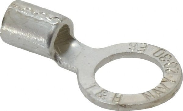 Thomas & Betts - 6 AWG Noninsulated Crimp Connection Circular Ring Terminal - 1/2" Stud, 1.49" OAL x 0.82" Wide, Tin Plated Copper Contact - Exact Tooling