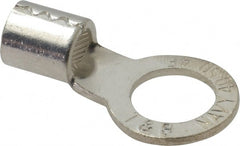 Thomas & Betts - 4 AWG Noninsulated Crimp Connection Circular Ring Terminal - 1/2" Stud, 1.52" OAL x 0.82" Wide, Tin Plated Copper Contact - Exact Tooling