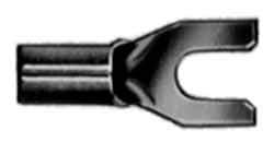 Thomas & Betts - 1/4" Stud, 18 to 14 AWG Compatible, Noninsulated, Crimp Connection, Standard Fork Terminal - Exact Tooling