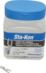 Thomas & Betts - #6 Stud, 18 to 14 AWG Compatible, Noninsulated, Crimp Connection, Locking Fork Terminal - Exact Tooling