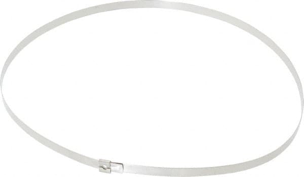 Thomas & Betts - 22-1/2" Long Natural (Color) Stainless Steel Standard Cable Tie - 200 Lb Tensile Strength, 0.38mm Thick, 3-1/2" Max Bundle Diam - Exact Tooling