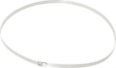 Thomas & Betts - 22-1/2" Long Natural (Color) Stainless Steel Standard Cable Tie - 200 Lb Tensile Strength, 0.38mm Thick, 3-1/2" Max Bundle Diam - Exact Tooling