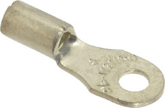 Thomas & Betts - 18-14 AWG Noninsulated Crimp Connection D Shaped Ring Terminal - #4 Stud, 0.72" OAL x 1/4" Wide, Tin Plated Copper Contact - Exact Tooling