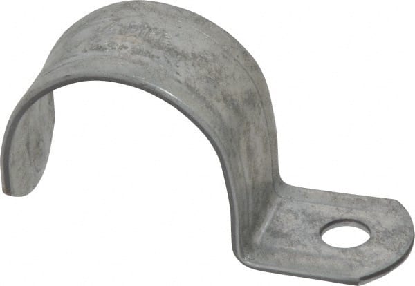 Thomas & Betts - 1-1/2" Pipe, Steel, Zinc Plated" Pipe or Conduit Strap - 1 Mounting Hole - Exact Tooling