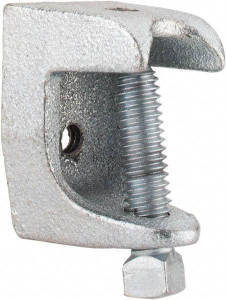 Thomas & Betts - 15/16" Max Flange Thickness, 1/4-20" Rod Standard Beam Clamp - 450 Lb Capacity, Malleable Iron - Exact Tooling