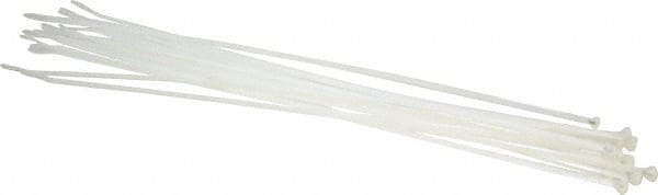 Thomas & Betts - 14-1/2" Long Natural (Color) Nylon Standard Cable Tie - 30 Lb Tensile Strength, 1.31mm Thick, 101.6mm Max Bundle Diam - Exact Tooling