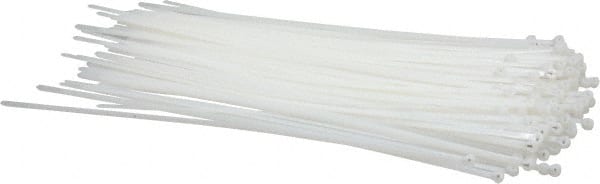 Thomas & Betts - 14.2" Long Natural (Color) Nylon Standard Cable Tie - 50 Lb Tensile Strength, 1.4mm Thick, 101.6mm Max Bundle Diam - Exact Tooling