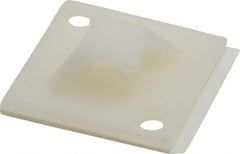 Thomas & Betts - Natural (Color), Nylon, Four & Two Way Cable Tie Mounting Base - 28.58mm Long x 28.58mm Wide Adhesive Back & Fastener Mount, Screw Size 8 - Exact Tooling