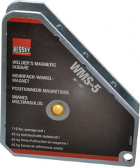 Bessey - 3-3/4" Wide x 3/4" Deep x 4-3/8" High Magnetic Welding & Fabrication Square - 112 Lb Average Pull Force - Exact Tooling