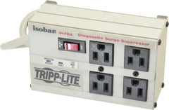Tripp-Lite - 4 Outlets, 120 Volts, 15 Amps, 6' Cord, Power Outlet Strip - Free Hanging, Keyhole Mount, 1-15P NEMA Configuration, 7" Strip - Exact Tooling