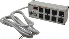 Tripp-Lite - 8 Outlets, 120 Volts, 15 Amps, 12' Cord, Power Outlet Strip - Free Hanging, Keyhole Mount, 1-15P NEMA Configuration, 11-1/2" Strip - Exact Tooling