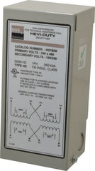 Sola/Hevi-Duty - 1 Phase, 240-480 Volt Input, 120/240 Volt Output, 60 Hz, 0.05 kVA, General Purpose Transformer - 4, 12, 3R, 4X NEMA Rating, 176°F Temp Rise, 4 Inch Wide x 3 Inch Deep x 6 Inch High, Indoor, Outdoor, Wall Mount - Exact Tooling