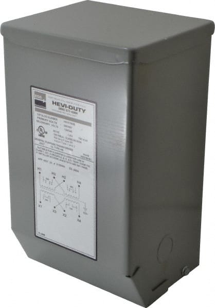 Sola/Hevi-Duty - 1 Phase, 240-480 Volt Input, 120/240 Volt Output, 60 Hz, 0.75 kVA, General Purpose Transformer - 4, 12, 3R, 4X NEMA Rating, 239°F Temp Rise, 6 Inch Wide x 5 Inch Deep x 10 Inch High, Indoor, Outdoor, Wall Mount - Exact Tooling