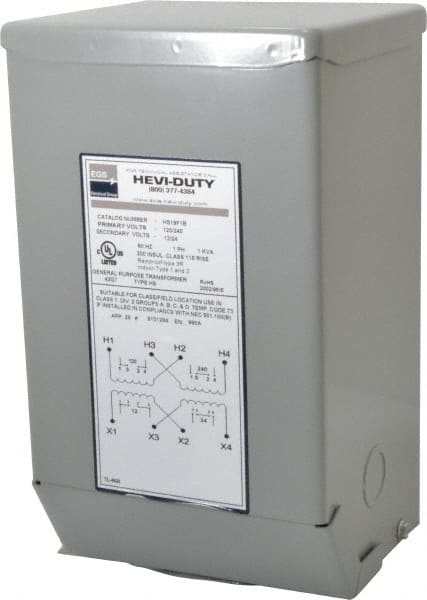 Sola/Hevi-Duty - 120/240 Input Volt, 12/24 Output Volt, 60 Hz, Buck Boost Transformer - 1 Phase, 6 Inch Wide x 5 Inch Deep x 10 Inch High, cULus Listed E77014 - Exact Tooling