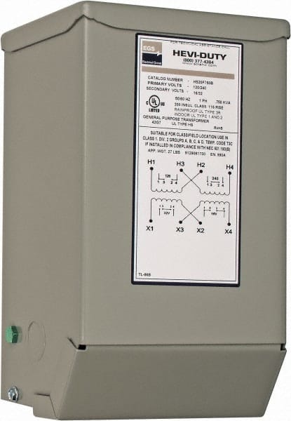 Sola/Hevi-Duty - 120/240 Input Volt, 16/32 Output Volt, 60 Hz, Buck Boost Transformer - 1 Phase, 6 Inch Wide x 5 Inch Deep x 10 Inch High, cULus Listed E77014 - Exact Tooling