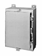 Wiegmann - Stainless Steel Standard Enclosure Hinge Flat Cover - NEMA 4, 12, 13, 4X, 30" Wide x 36" High x 12" Deep, Watertight - Exact Tooling