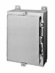 Wiegmann - Stainless Steel Standard Enclosure Hinge Flat Cover - NEMA 4, 12, 13, 4X, 12" Wide x 16" High x 6" Deep, Corrosion Resistant - Exact Tooling