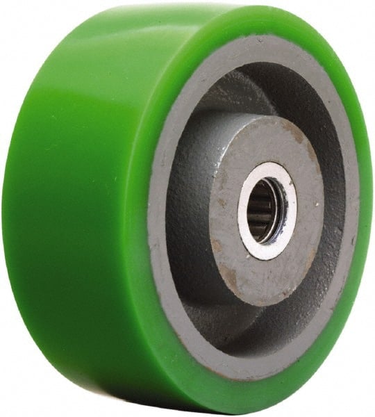 Hamilton - 5 Inch Diameter x 2 Inch Wide, Polyurethane on Cast Iron Caster Wheel - 1,050 Lb. Capacity, 2-1/4 Inch Hub Length, 3/4 Inch Axle Diameter, Straight Roller Bearing - Exact Tooling