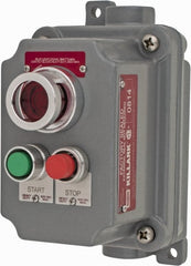 Hubbell Killark - 2 Operator, Mushroom Head Control Station - Start-Stop (Legend), Momentary Switch, NO/NC Contact, NEMA 3, 7, 9 - Exact Tooling