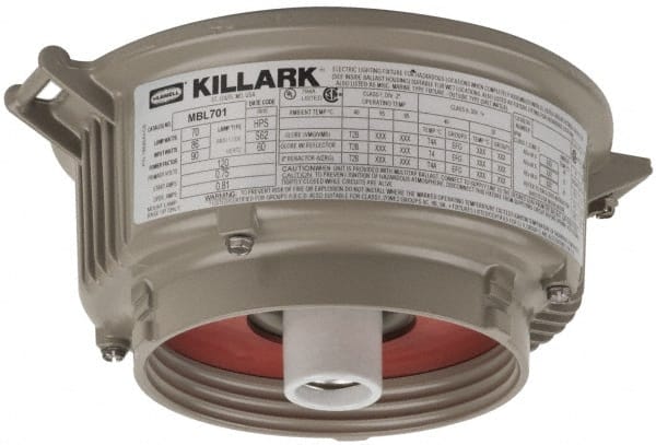 Hubbell Killark - 120 VAC, 70 Watt, High Pressure Sodium Hazardous Location Light Fixture - Corrosion, Dirt, Dust, Moisture & Vibration Resistant - Exact Tooling