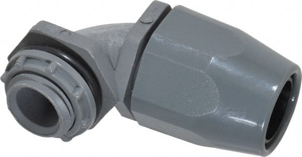 Thomas & Betts - 3/8" Trade, Thermoplastic Threaded Angled Liquidtight Conduit Connector - Insulated - Exact Tooling