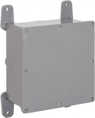 Thomas & Betts - PVC Junction Box Enclosure Screw Flat Cover - NEMA 4, 4X, 8" Wide x 8" High x 4" Deep, Corrosion Resistant - Exact Tooling