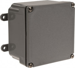 Thomas & Betts - PVC Junction Box Enclosure Screw Flat Cover - NEMA 4, 4X, 6P, 4" Wide x 4" High x 2" Deep, Corrosion Resistant - Exact Tooling