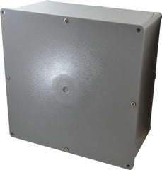 Thomas & Betts - Thermoplastic Junction Box Enclosure Screw Flat Cover - NEMA 4, 4X, 12" Wide x 12" High x 6" Deep, Corrosion Resistant - Exact Tooling