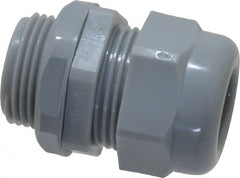 Thomas & Betts - 0.35 to 0.63" Cable Capacity, Liquidtight, Straight Strain Relief Cord Grip - 3/4 NPT Thread, Thermoplastic - Exact Tooling