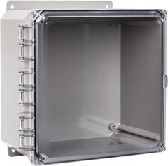 Thomas & Betts - Polycarbonate Standard Enclosure Hinge Flat Cover - NEMA 1, 2, 3, 4, 12, 3S, 3SX, 3X, 4X, 10" Wide x 10" High x 6" Deep, Impact Resistant - Exact Tooling