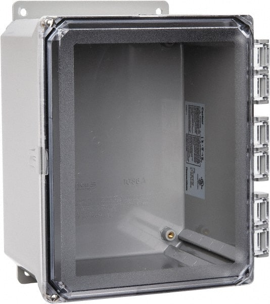 Thomas & Betts - Polycarbonate Standard Enclosure Hinge Flat Cover - NEMA 1, 2, 3, 4, 12, 3S, 3SX, 3X, 4X, 8" Wide x 10" High x 6" Deep, Impact Resistant - Exact Tooling
