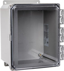 Thomas & Betts - Polycarbonate Standard Enclosure Hinge Flat Cover - NEMA 1, 2, 3, 4, 12, 3S, 3SX, 3X, 4X, 8" Wide x 10" High x 6" Deep, Impact Resistant - Exact Tooling