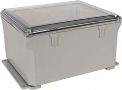 Thomas & Betts - Polycarbonate Standard Enclosure Hinge Flat Cover - NEMA 1, 2, 3, 4, 12, 3S, 3SX, 3X, 4X, 10" Wide x 12" High x 6" Deep, Impact Resistant - Exact Tooling