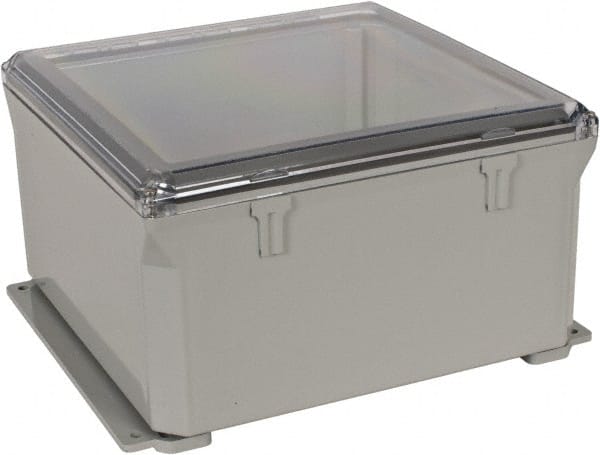 Thomas & Betts - Polycarbonate Standard Enclosure Hinge Flat Cover - NEMA 1, 2, 3, 4, 12, 3S, 3SX, 3X, 4X, 12" Wide x 12" High x 6" Deep, Impact Resistant - Exact Tooling