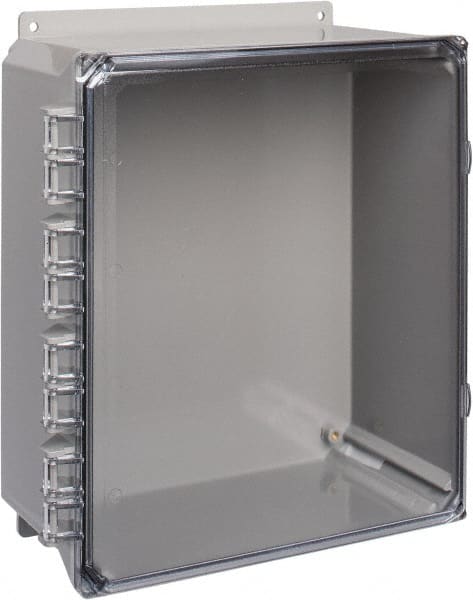 Thomas & Betts - Polycarbonate Standard Enclosure Hinge Flat Cover - NEMA 1, 2, 3, 4, 12, 3S, 3SX, 3X, 4X, 12" Wide x 14" High x 6" Deep, Impact Resistant - Exact Tooling