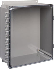 Thomas & Betts - Polycarbonate Standard Enclosure Hinge Flat Cover - NEMA 1, 2, 3, 4, 12, 3S, 3SX, 3X, 4X, 12" Wide x 14" High x 6" Deep, Impact Resistant - Exact Tooling