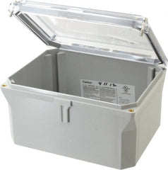 Thomas & Betts - Polycarbonate Standard Enclosure Hinge Flat Cover - NEMA 1, 2, 3, 4, 12, 3S, 3SX, 3X, 4X, 6" Wide x 8" High x 4" Deep, Impact Resistant - Exact Tooling