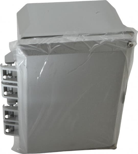 Thomas & Betts - Polycarbonate Standard Enclosure Hinge Flat Cover - NEMA 1, 2, 3, 4, 12, 3S, 3SX, 3X, 4X, 6" Wide x 8" High x 4" Deep, Impact Resistant - Exact Tooling