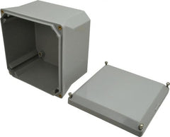 Thomas & Betts - Polycarbonate Standard Enclosure Screw Flat Cover - NEMA 1, 2, 3, 4, 12, 3S, 3SX, 3X, 4X, 6" Wide x 6" High x 4" Deep, Impact Resistant - Exact Tooling