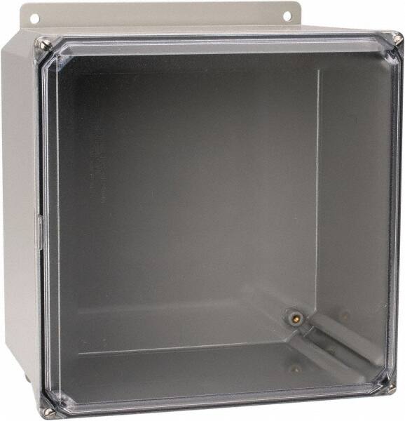 Thomas & Betts - Polycarbonate Standard Enclosure Screw Flat Cover - NEMA 1, 2, 3, 4, 12, 3S, 3SX, 3X, 4X, 10" Wide x 10" High x 6" Deep, Impact Resistant - Exact Tooling