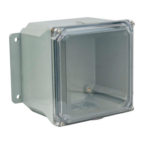 Thomas & Betts - Polycarbonate Standard Enclosure Screw Flat Cover - NEMA 1, 2, 3, 4, 12, 3S, 3SX, 3X, 4X, 6" Wide x 6" High x 4" Deep, Impact Resistant - Exact Tooling