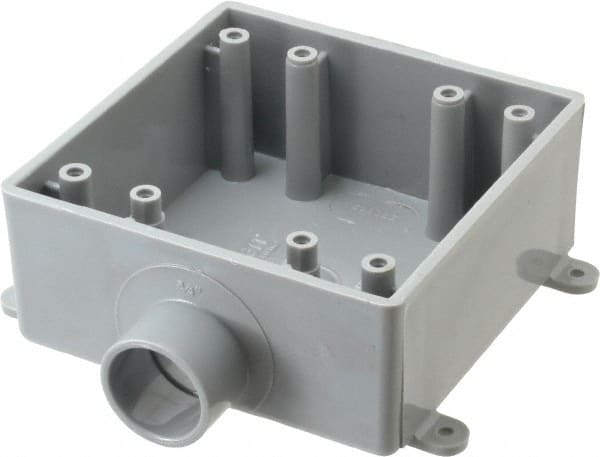 Thomas & Betts - 2 Gang, (1) 3/4" Knockout, PVC Rectangle Switch Box - 117.35mm Overall Height x 142.24mm Overall Width x 50.29mm Overall Depth, Weather Resistant - Exact Tooling