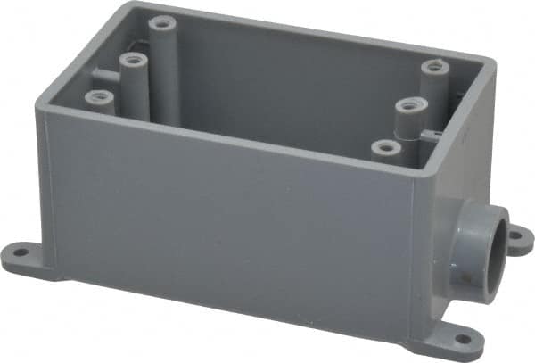 Thomas & Betts - 1 Gang, (1) 1/2" Knockout, PVC Rectangle Junction Box - 144.78mm Overall Height x 71.1mm Overall Width x 61.5mm Overall Depth, Weather Resistant - Exact Tooling