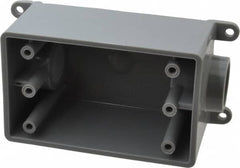 Thomas & Betts - 1 Gang, (2) 3/4" Knockouts, PVC Rectangle Junction Box - 144.78mm Overall Height x 71.1mm Overall Width x 61.5mm Overall Depth, Weather Resistant - Exact Tooling