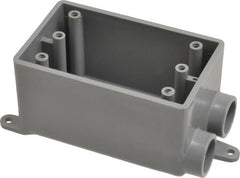 Thomas & Betts - 1 Gang, (2) 1/2" Knockouts, PVC Rectangle Junction Box - 115.3mm Overall Height x 98.4mm Overall Width x 61.5mm Overall Depth, Weather Resistant - Exact Tooling