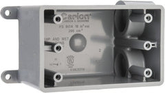 Thomas & Betts - 1 Gang, (2) 3/4" Knockouts, PVC Rectangle Junction Box - 115.3mm Overall Height x 98.4mm Overall Width x 61.5mm Overall Depth, Weather Resistant - Exact Tooling