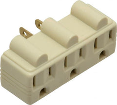 Pass & Seymour - 1 Outlet, 125 Volt, 15 Amp, Ivory, Single to Triple Electrical Outlet Adapter - 5-15P NEMA Configuration, 3-1/4 Inch Long, cULus, UL Listed - Exact Tooling
