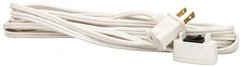 Southwire - 15', 16/2 Gauge/Conductors, White Indoor Extension Cord - 1 Receptacle, 10 Amps, UL SPT-2, NEMA 1-15P - Exact Tooling