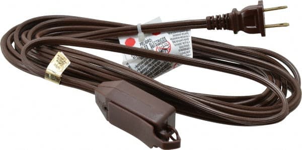 Southwire - 15', 16/2 Gauge/Conductors, Brown Indoor Extension Cord - 1 Receptacle, 13 Amps, 125 VAC, UL SPT-2, NEMA 1-15P, 1-15R x 3 - Exact Tooling